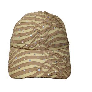 Jewel Rhinestone Strapback Hat Tan One Size Adjustable 6 Panel Something Special
